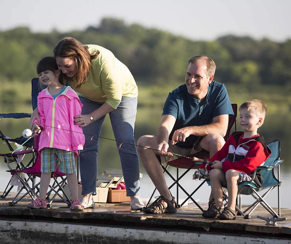 Photo of a family fishing